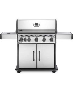 Rogue XT 5 Burner BBQ 23.75Kw with Large Sizzle Zone IR Side Burner and Rear Rotisserie Burner .  Stainless Steel Doors and Hood. Illuminated Controls