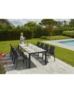 CONCEPT 260 DINING SET (8 SEAT). Lava Frame, Carbon Cushions