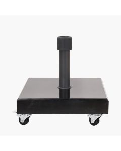 Rome Polished Black Granite 60kg Wheeled Parasol Base