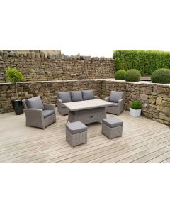 Barbados Slate Grey 3 Seater Lounge Set with Ceramic Top