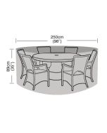 6-8 Seat Round Patio Suite Weather Cover 250x89cm