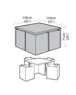 4 Seater Large Cube Seat Weather Cover 135x135x71cm 